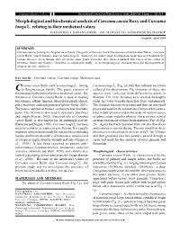 Morphological and Biochemical Analysis Ofcurcuma Caesiaroxy