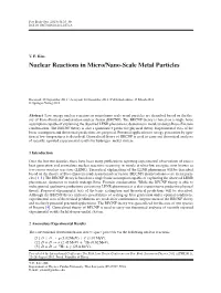 Nuclear Reactions in Micro/Nano-Scale Metal Particles