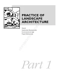 Practice of Landscape Architecture