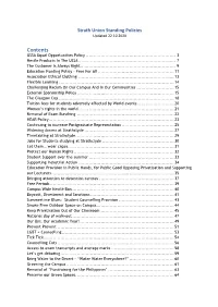 Strath Union Standing Policies Contents