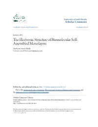 The Electronic Structure of Biomolecular Self-Assembled Monolayers" (2012)