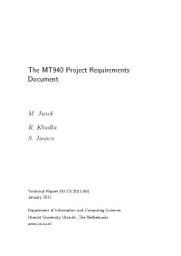 The MT940 Project Requirements Document