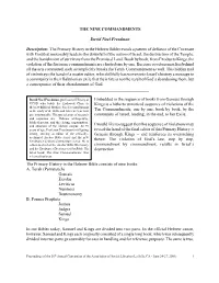 THE NINE COMMANDMENTS David Noel Freedman Description: The