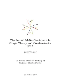 The Second Malta Conference in Graph Theory and Combinatorics 2017