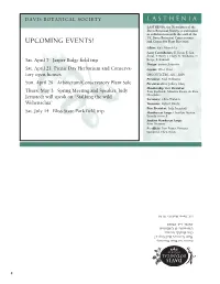 UPCOMING EVENTS! and Center for Plant Diversity