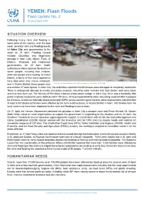 YEMEN: Flash Floods Flash Update No
