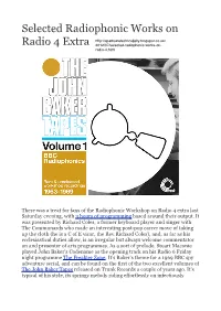 2012 Selected Radiophonic Works on Radio 4 Extra