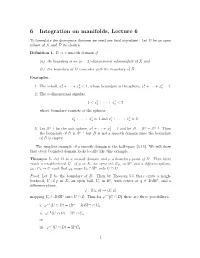 6 Integration on Manifolds, Lecture 6