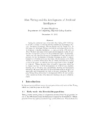 Alan Turing and the Development of Artificial Intelligence