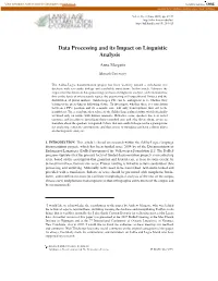 Data Processing and Its Impact on Linguistic Analysis