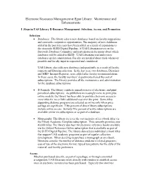 Electronic Resources Management: Maintenance and Enhancements
