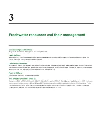 Freshwater Resources and Their Management