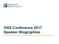 GSS Conference 2017 Speaker Biographies John Pullinger