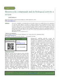Heterocyclic Compou Review Cyclic Compounds and Its Biological