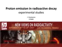 Proton Emission in Radioactive Decay Experimental Studies