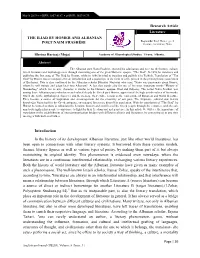 Research Article Introduction in the History of Its Development Albanian