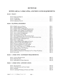 Section 800 Buffer Areas, Landscaping, and Tree Cover