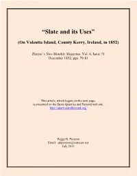 “Slate and Its Uses”