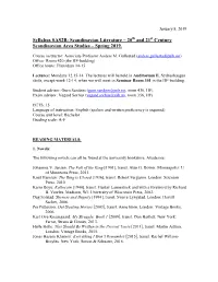 Syllabus SAS2B: Scandinavian Literature – 20 and 21 Century