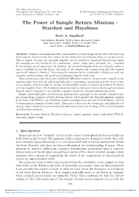 The Power of Sample Return Missions - Stardust and Hayabusa