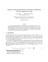 Algebraic Pseudorandom Functions with Improved Efﬁciency from the Augmented Cascade*