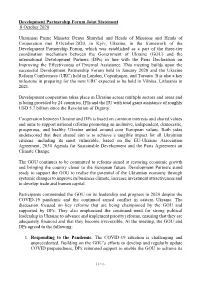 Development Partnership Forum Joint Statement 8 October 2020