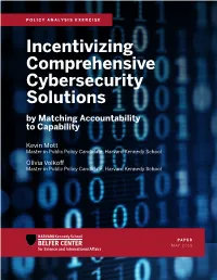 Incentivizing Comprehensive Cybersecurity Solutions by Matching Accountability to Capability
