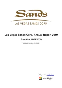 Las Vegas Sands Corp. Annual Report 2019