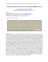 Origin and Evolution of the Moon's Procellarum KREEP