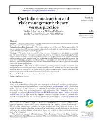 Portfolio Construction and Risk Management: Theory Versus Practice