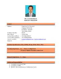 Dr. K. Govindarajan Assistant Professor
