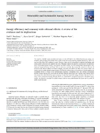 Energy Efficiency and Economy-Wide Rebound Effects: a Review of the Evidence and Its Implications