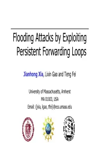 Flooding Attacks by Exploiting Persistent Forwarding Loops
