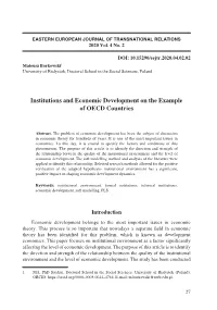 Institutions and Economic Development on the Example of OECD Countries