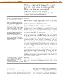 Phylogeographical Analyses of Domestic and Wild Yaks