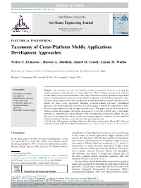 Taxonomy of Cross-Platform Mobile Applications Development Approaches