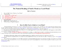 The Natural Reading of Noah's Flood As a Local Flood