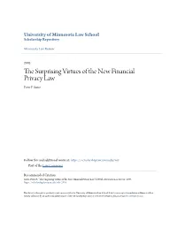 The Surprising Virtues of the New Financial Privacy Law
