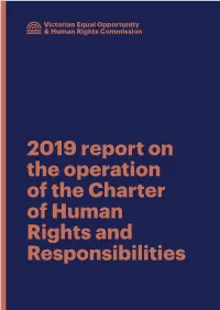 2019 Report on the Operation of the Charter of Human Rights and Responsibilities