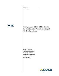Average Annual Day Addendum to the Guidance for Noise Screening of Air Traffic Actions