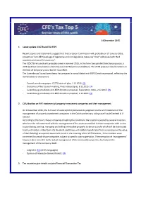 CCCTB and EU-BEPS Recent Papers and Statements Suggest That The