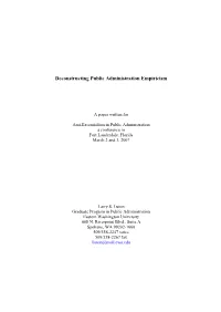 Deconstructing Public Administration Empiricism