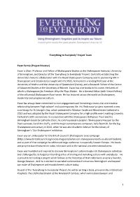 'Everything to Everybody' Project Team Ewan Fernie
