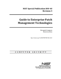 Guide to Enterprise Patch Management Technologies