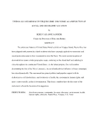 Unidos Alcanzaremos Un Vieques Libre: Discourse As a Reflection Of