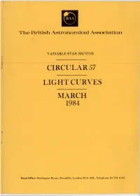 Variable Star Section Circular