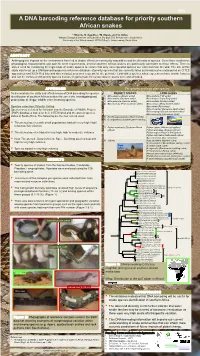 A DNA Barcoding Reference Database for Priority Southern African Snakes