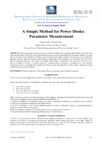 A Simple Method for Power Diodes Parameter Measurement