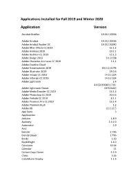 Current Software Applications Fall 2019