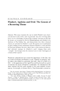 Flaubert, Apuleius and Ovid: the Genesis of a Recurring Theme